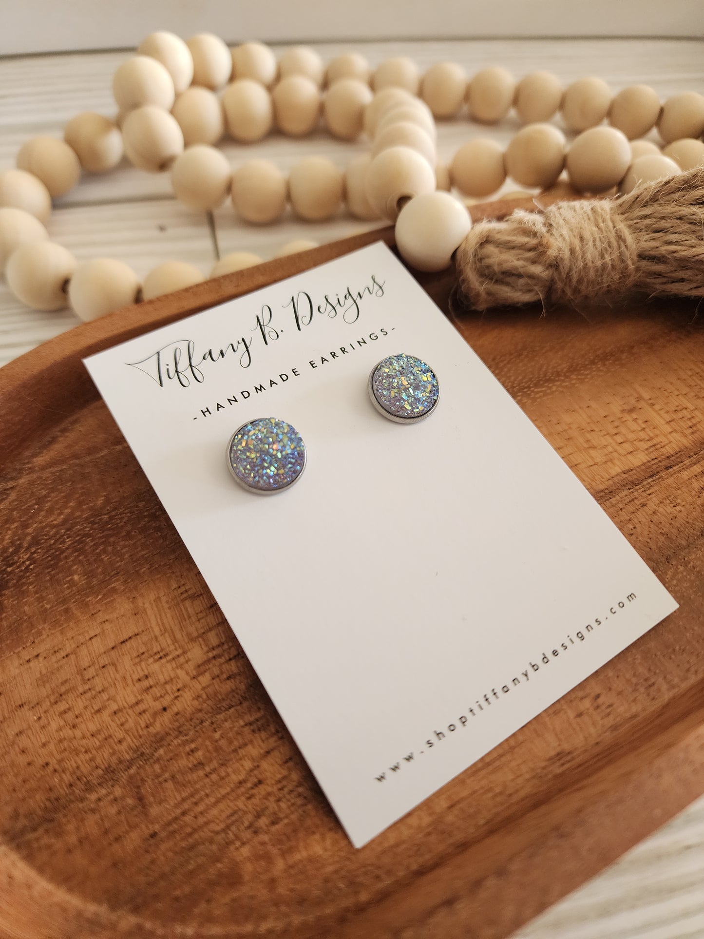 Opalescent Glitter Studs