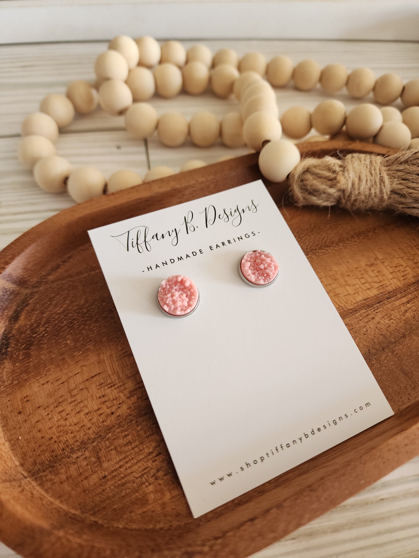 Dusty Pink Druzy Stud