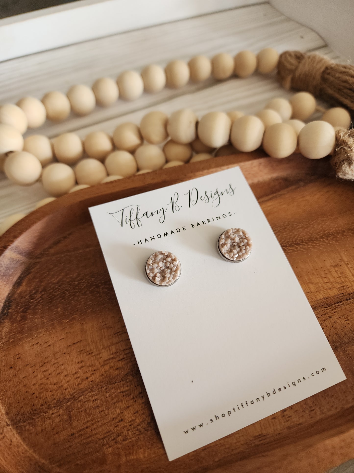 Taupe Druzy Stud