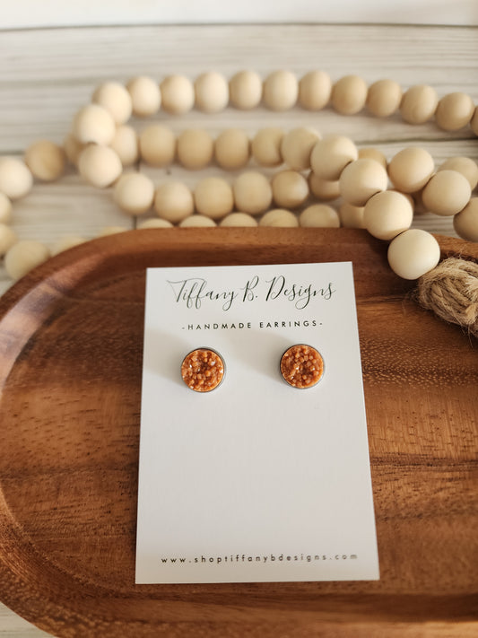 Cinnamon Druzy Stud