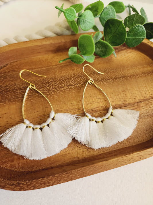 White Skirted Earrings