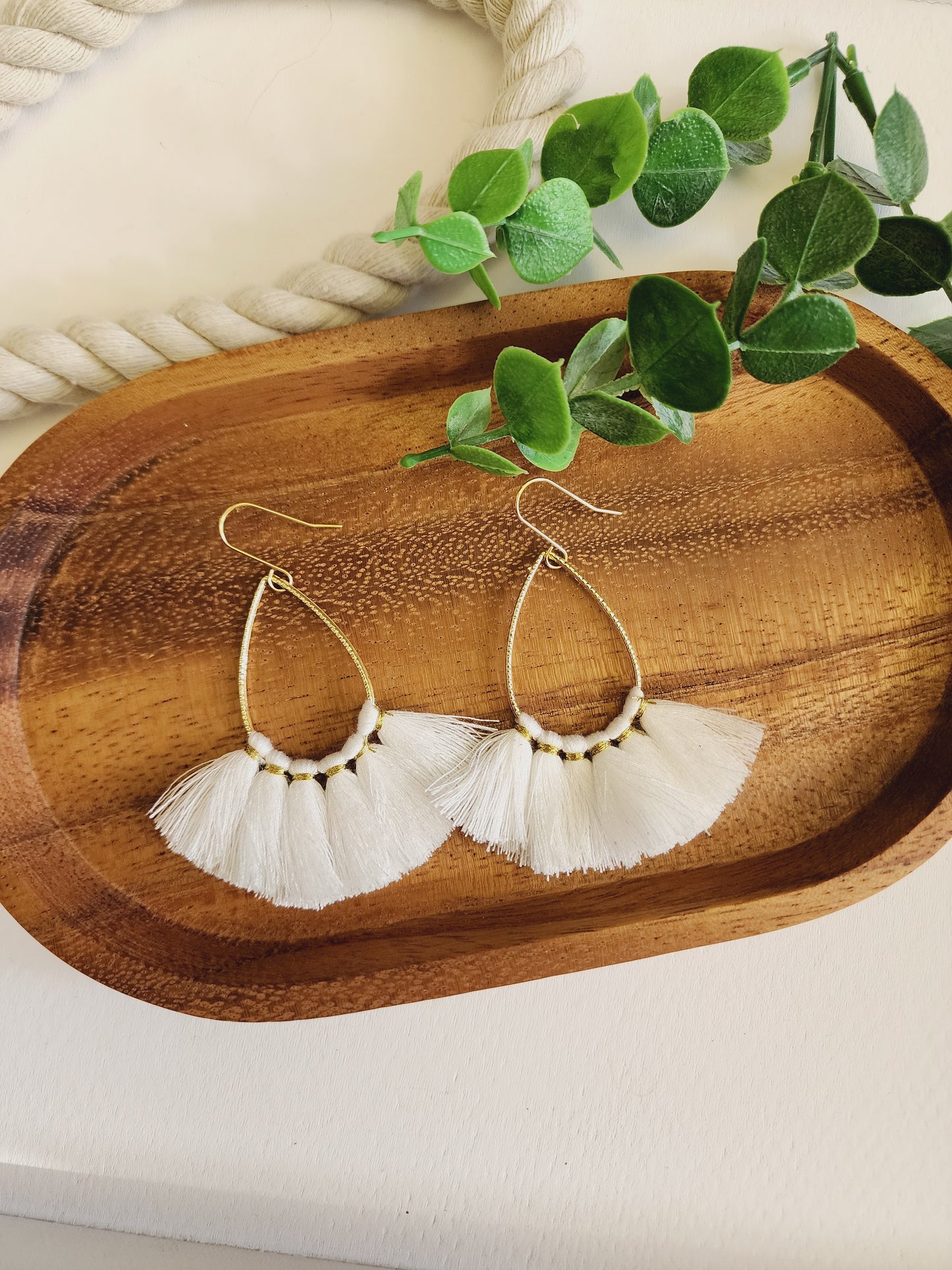 White Skirted Earrings