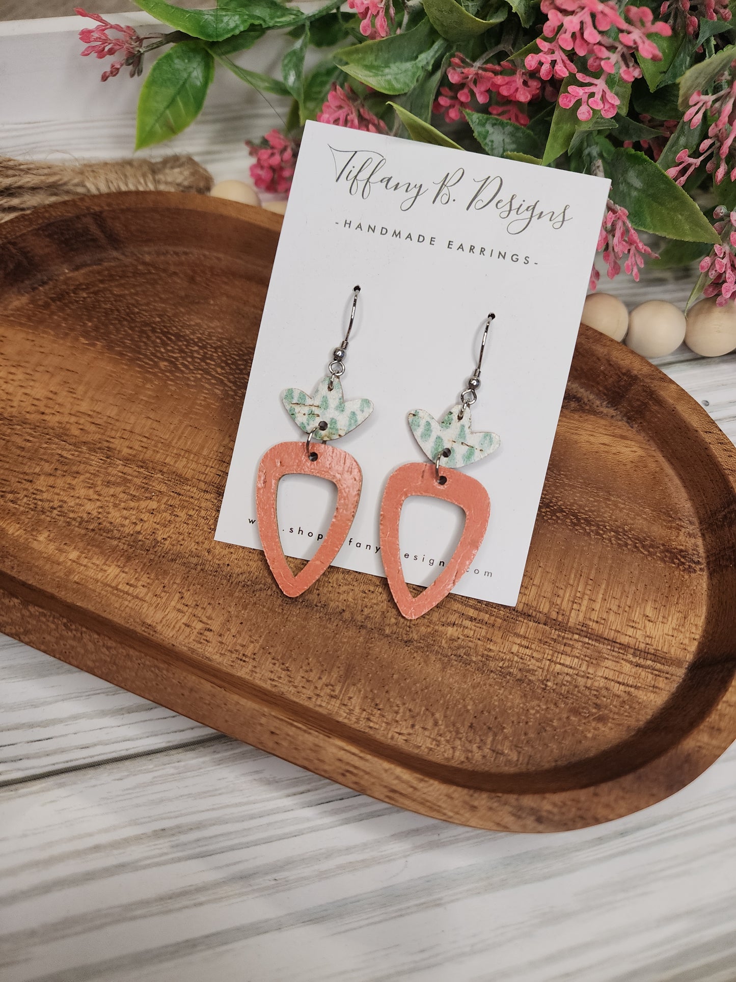 Light Orange and Green Polka Dot Carrots