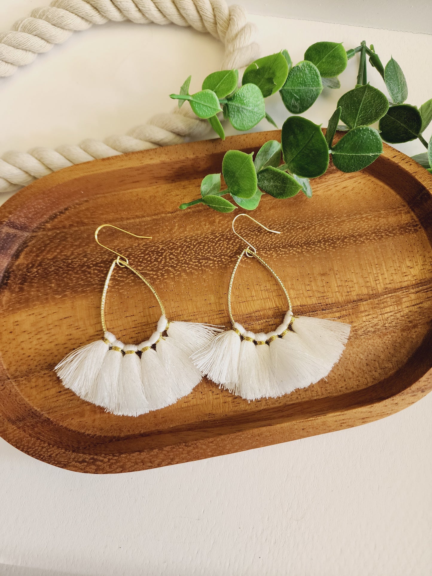White Skirted Earrings