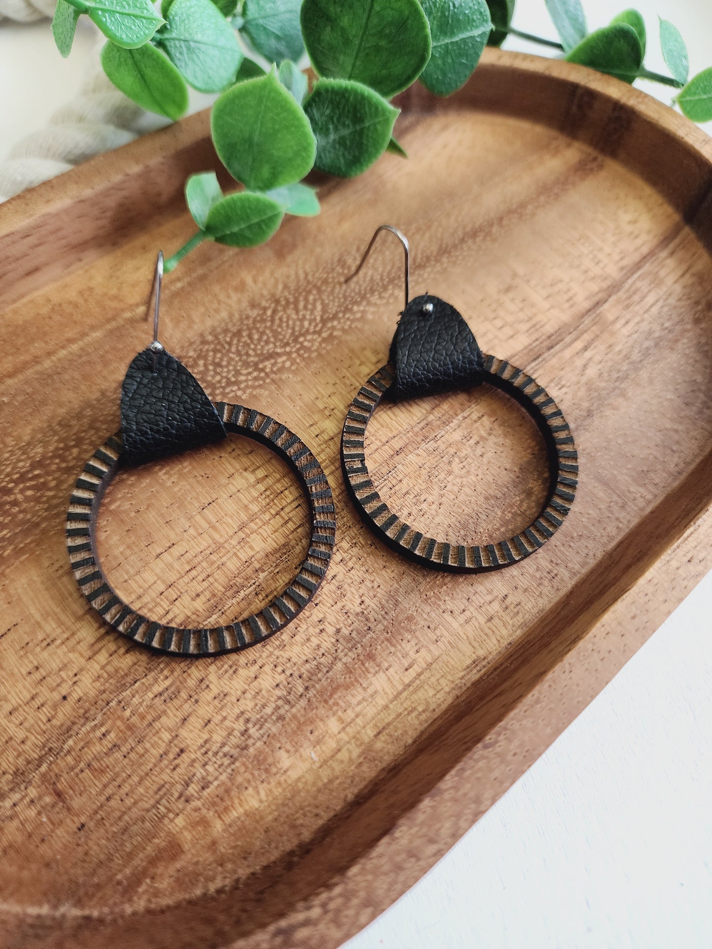 MEDIUM Black Hoops