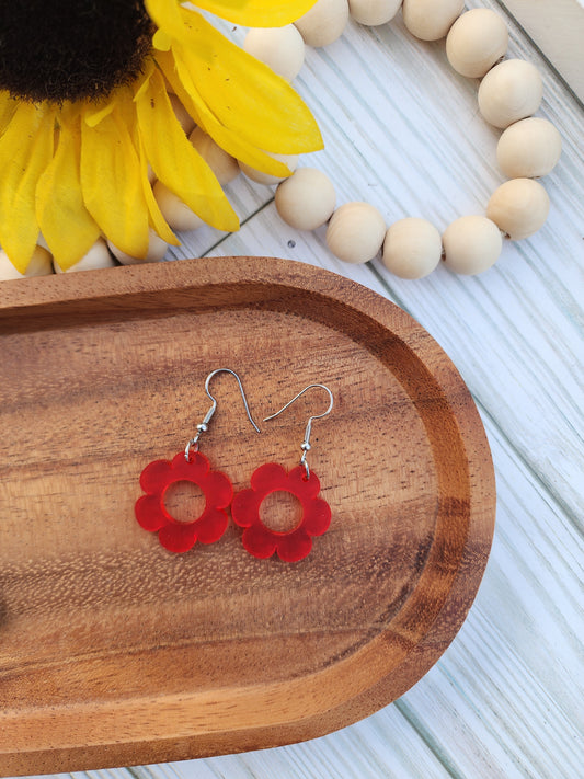 Transparent Red Mini Daisy
