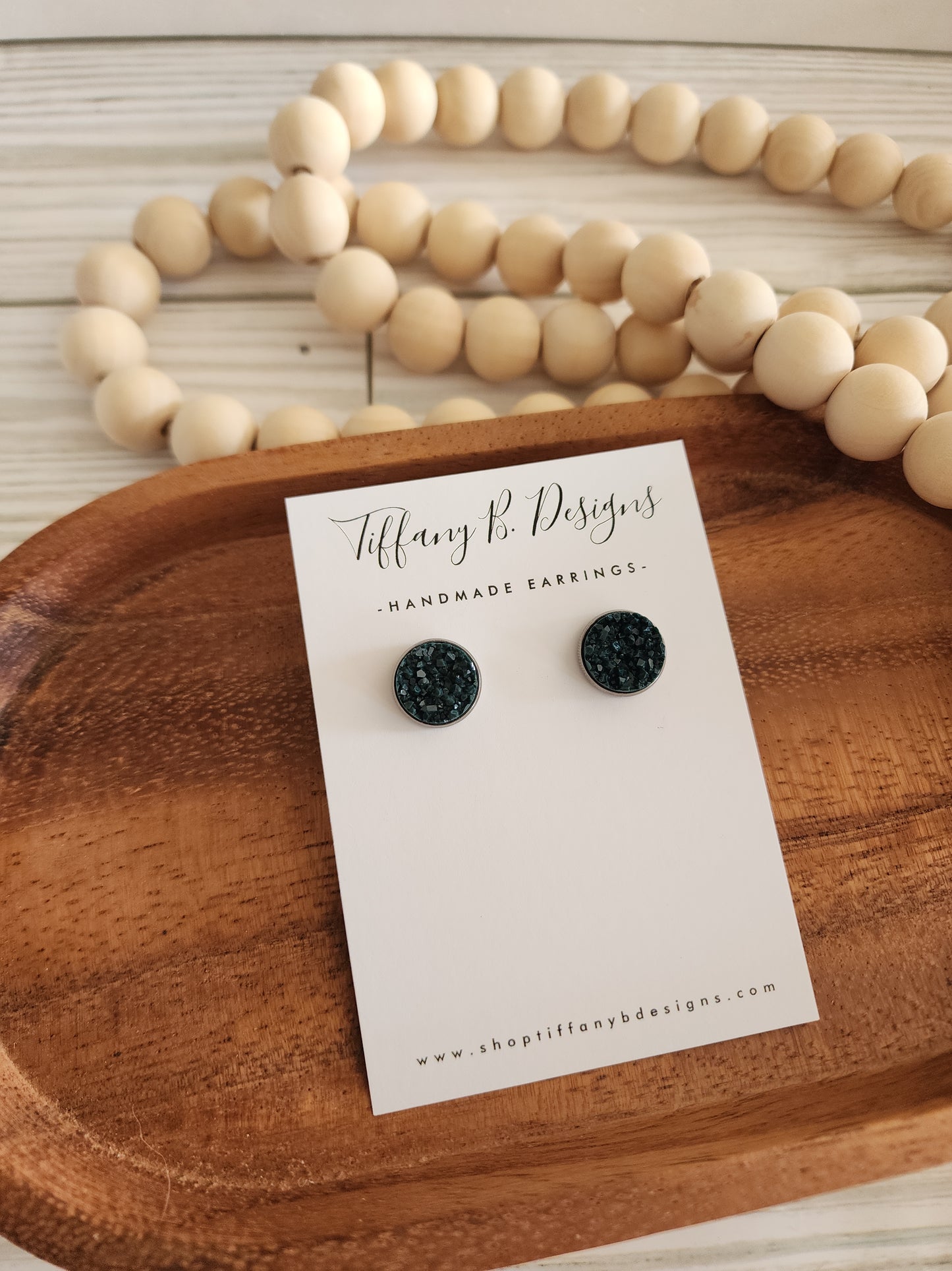 Evergreen Druzy Studs
