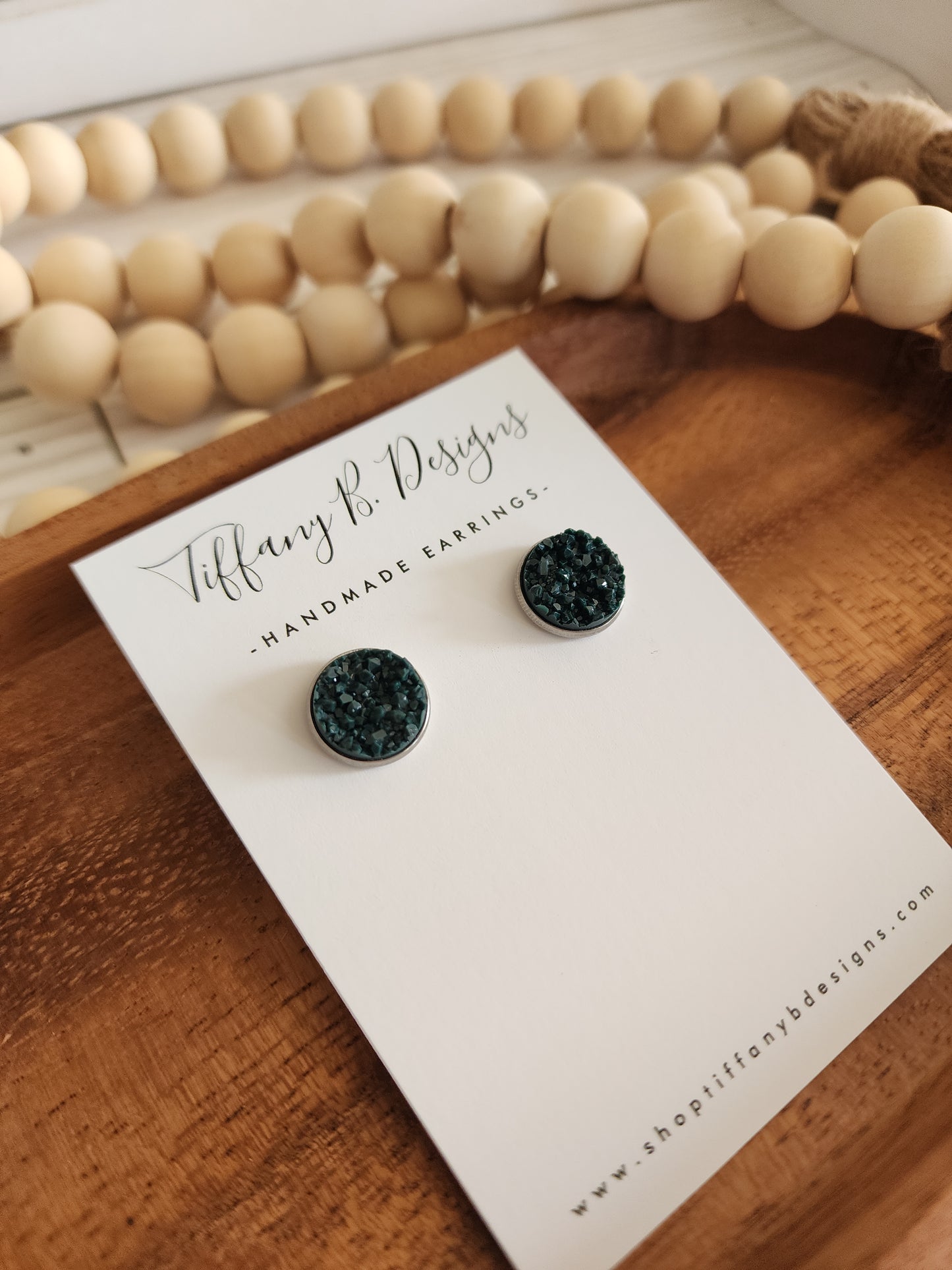 Evergreen Druzy Studs