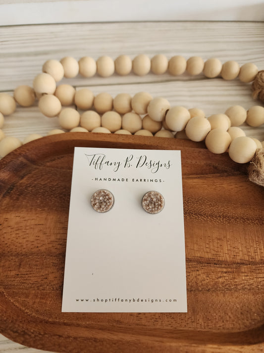 Taupe Druzy Stud