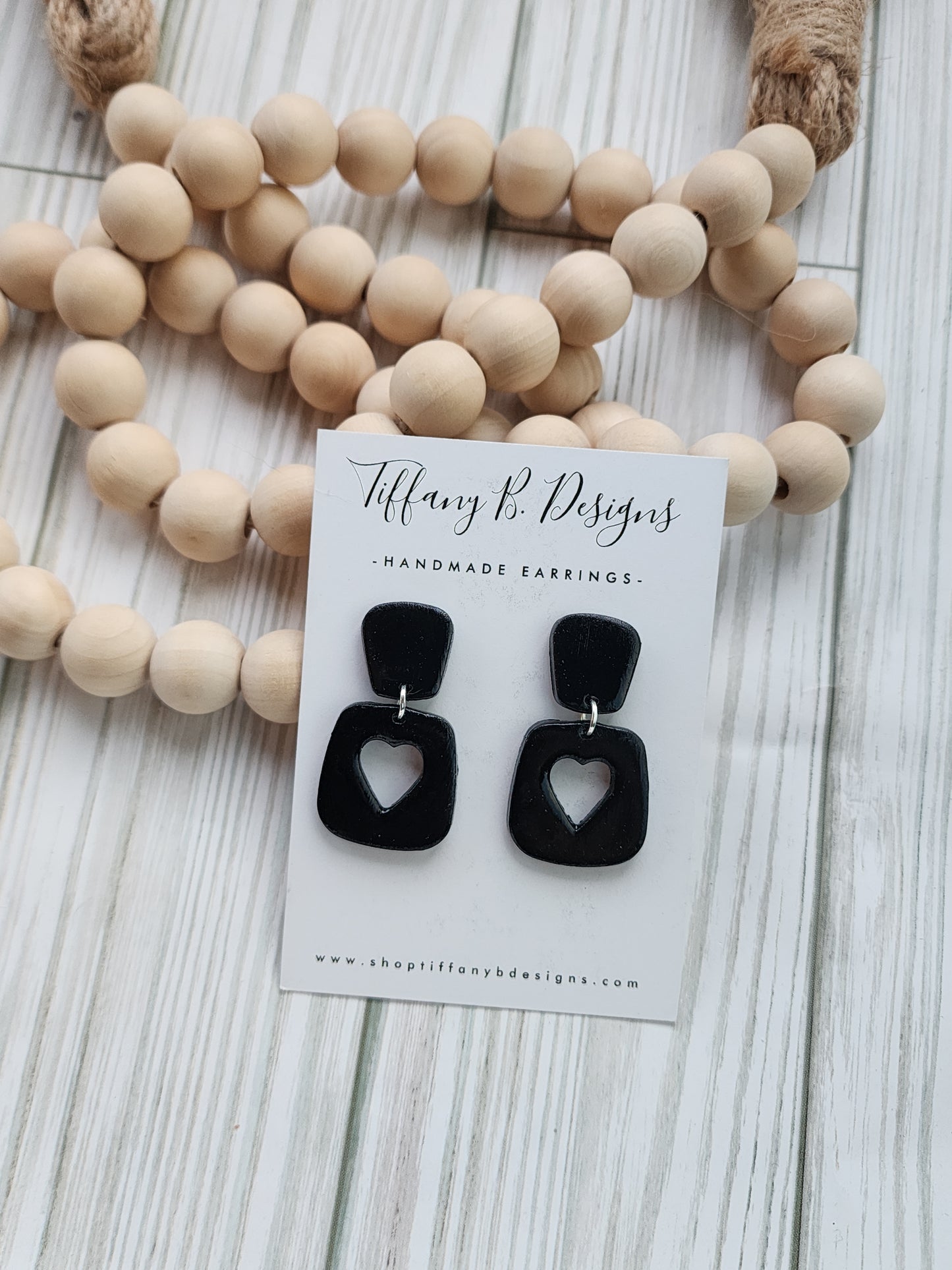 Black Heart Cut Out Dangles