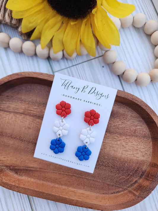 Red White & Blue Daisies