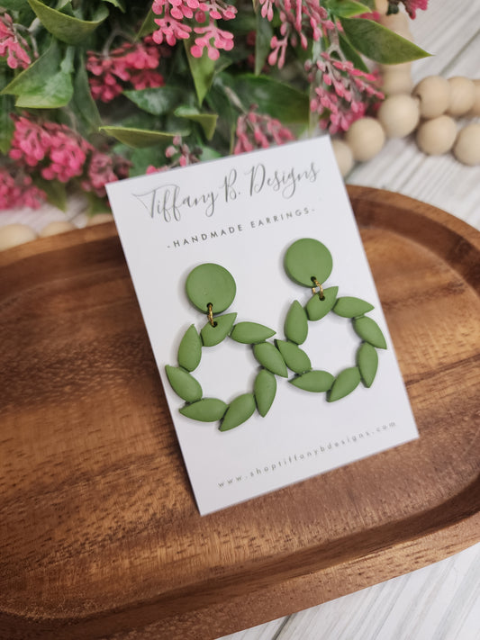 Green Wreath Earrings