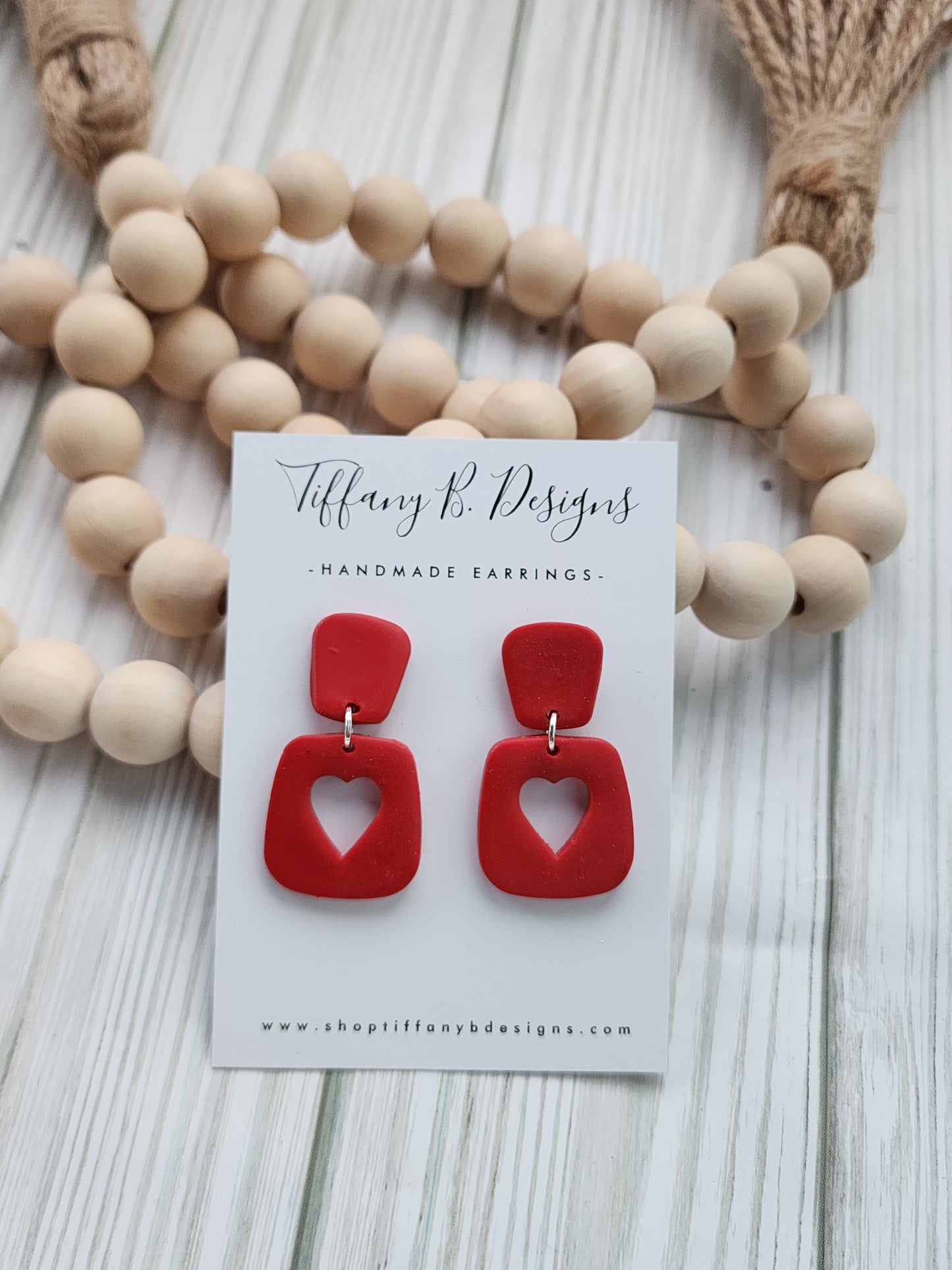 Red Heart Cut Out Dangles