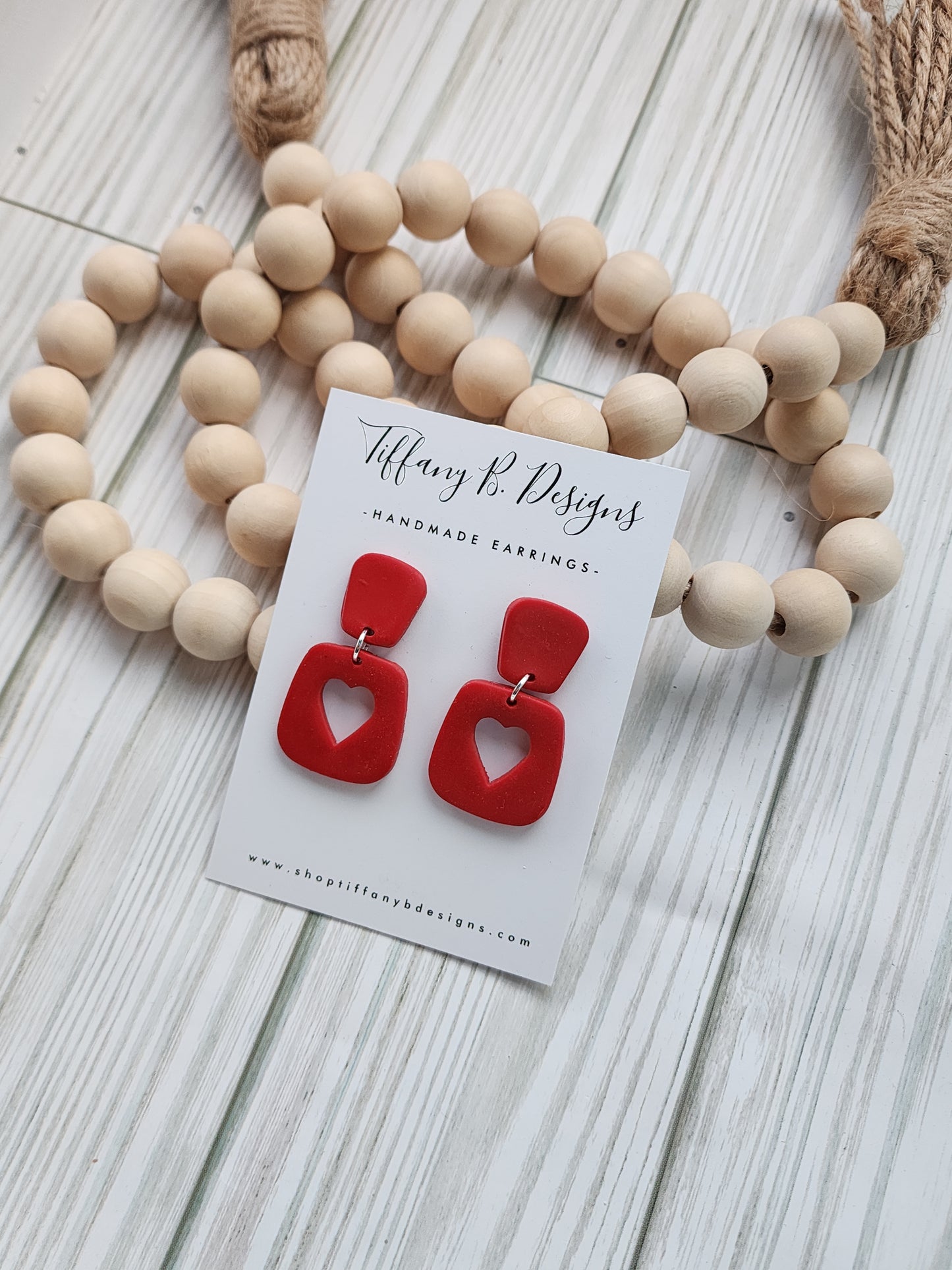 Red Heart Cut Out Dangles