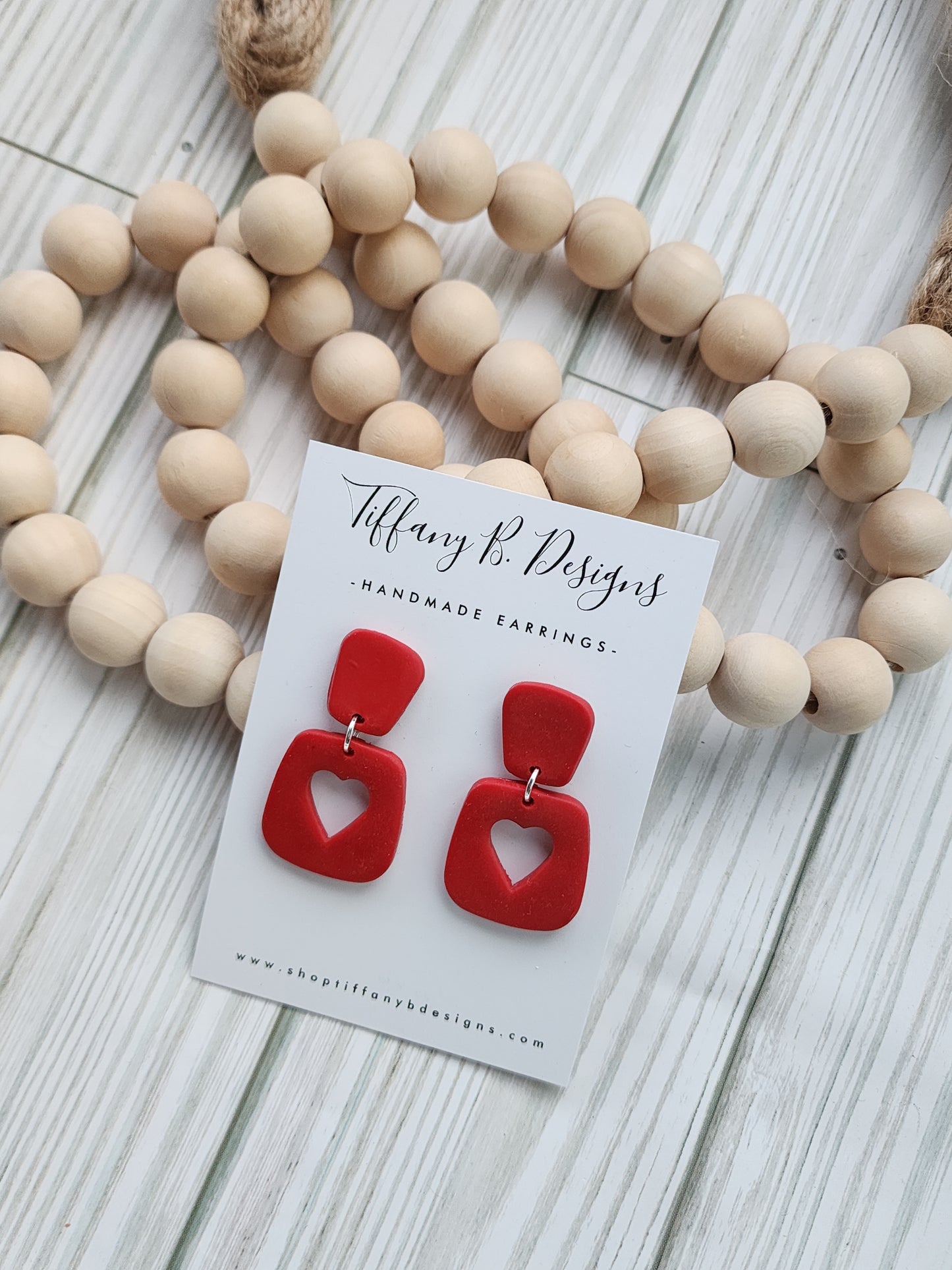 Red Heart Cut Out Dangles