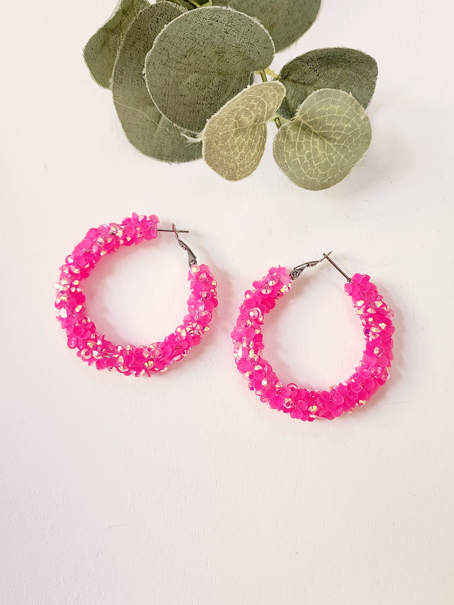 Hot Pink Super Chunky Hoops