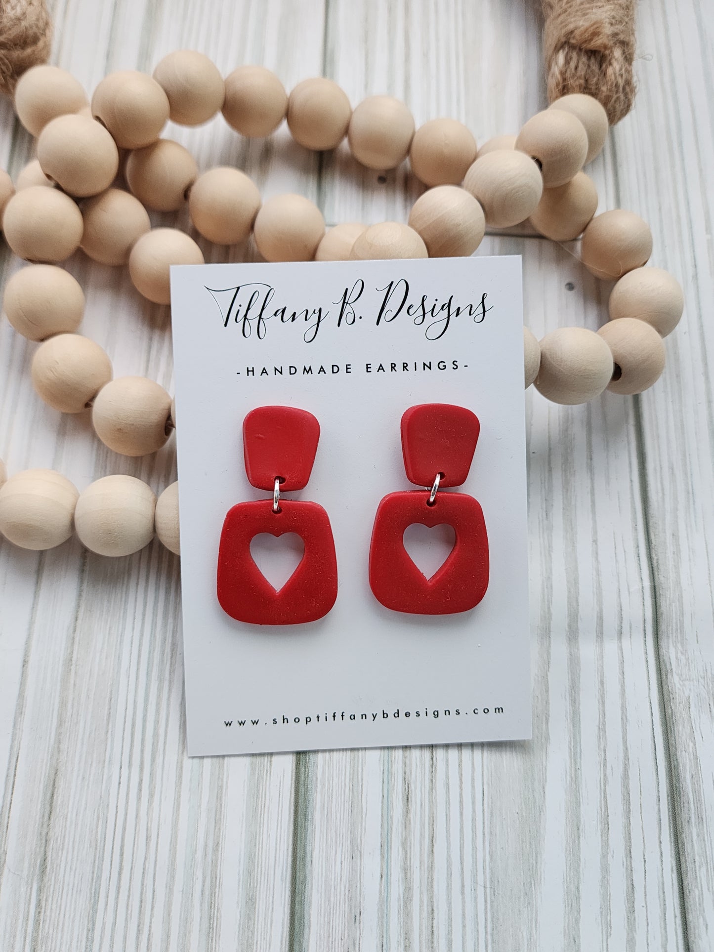 Red Heart Cut Out Dangles