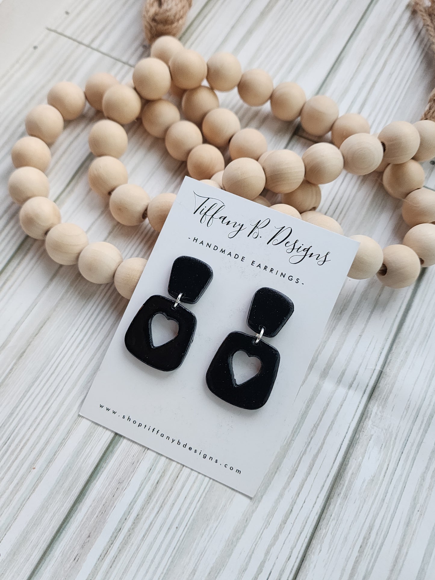 Black Heart Cut Out Dangles