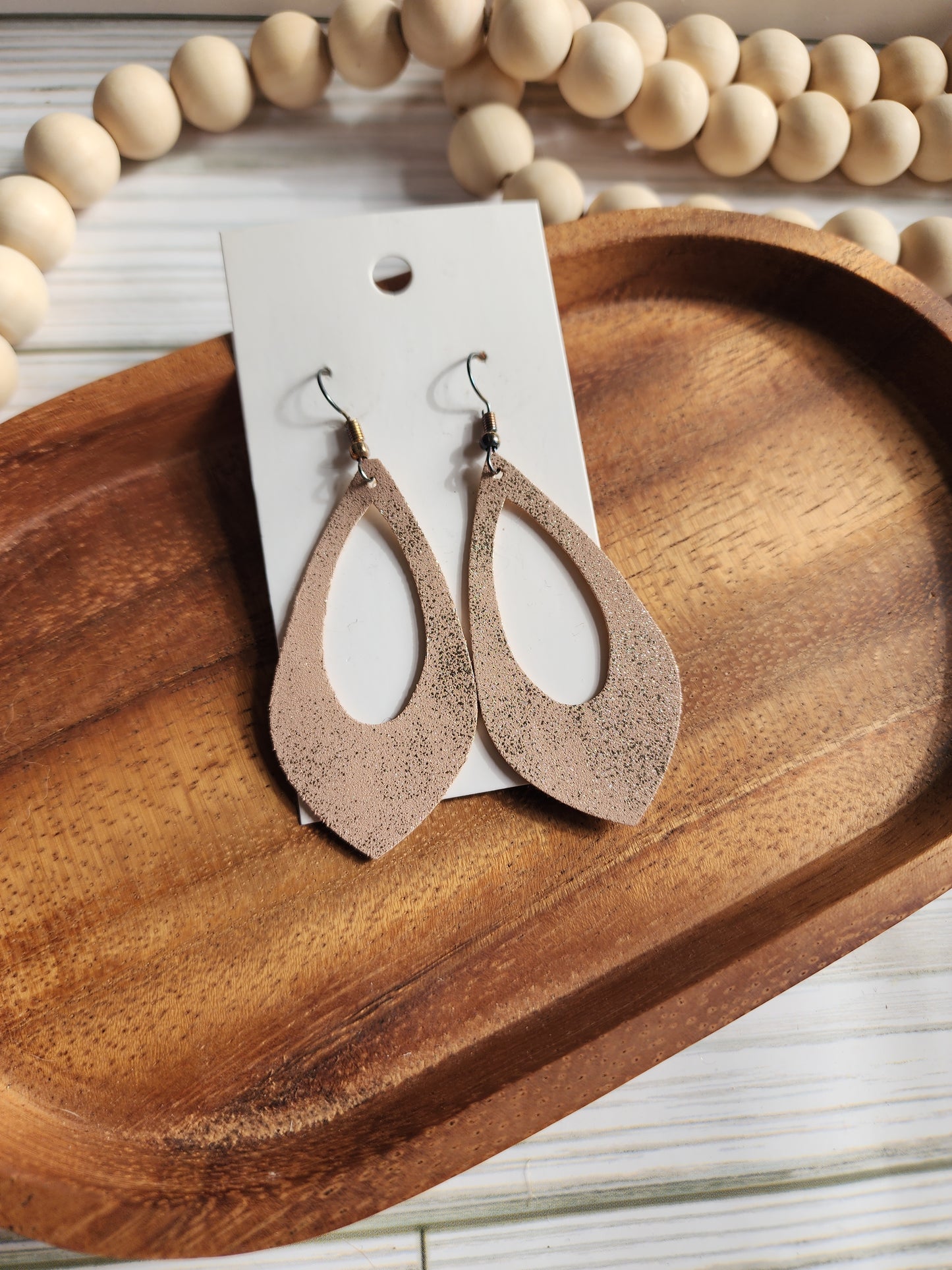 Small Pink & Gold Glimmer Cut-Out Earrings